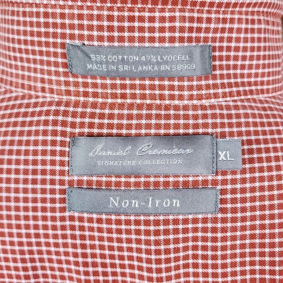 Daniel Cremieux Signature Collection Red and White Check Button-down Size XL - Picture 4 of 5
